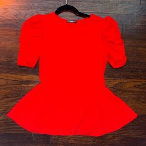 Bright Red SHEIN peplum top🥰